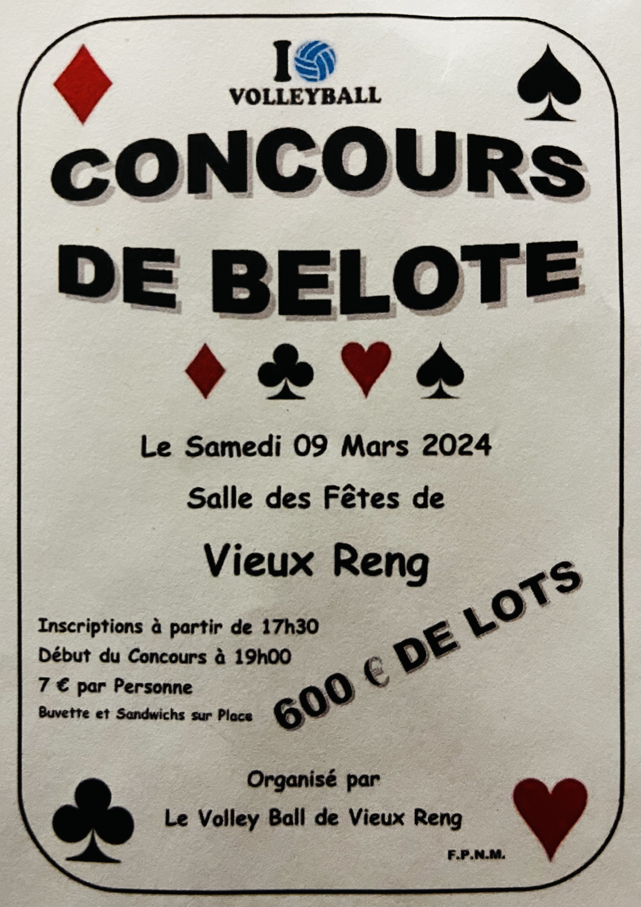 CONCOURS BELOTE VOLLEY